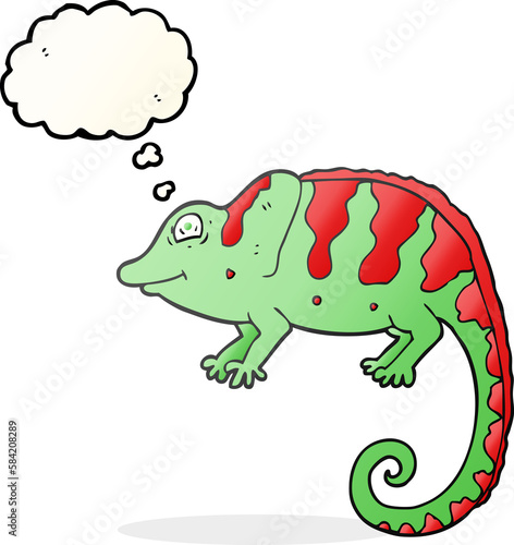 thought bubble cartoon chameleon