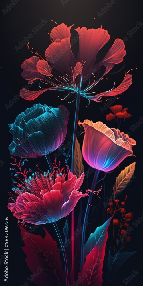 Obraz premium Beautiful abstract flowers 