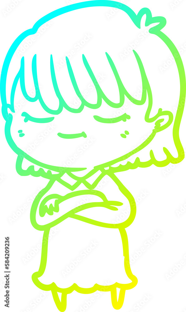 cold gradient line drawing cartoon woman cold gradient line drawing cartoon woman