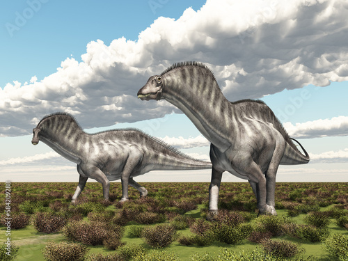 Fototapeta Naklejka Na Ścianę i Meble -  Dinosaurier Amargasaurus in einer Landschaft