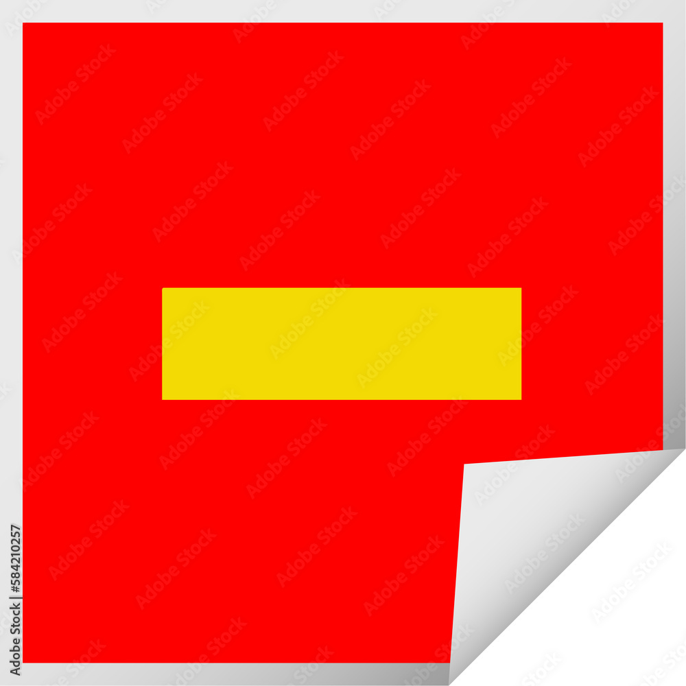 square peeling sticker cartoon minus symbol square peeling sticker cartoon minus symbol