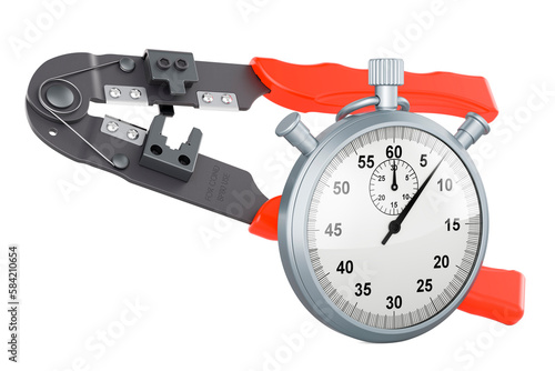 Quadro em tela Crimper, crimp tool with stopwatch, 3D rendering