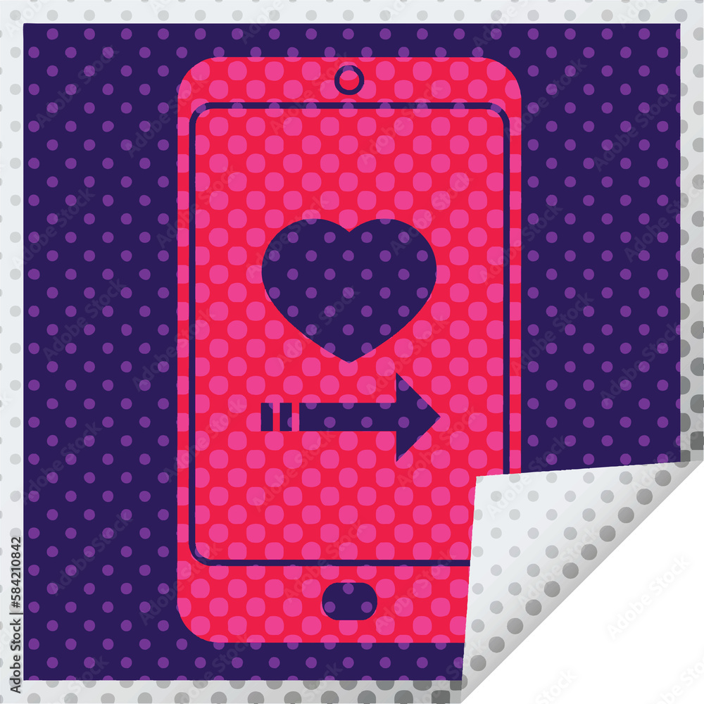 dating app on cell phone square peeling sticker dating app on cell phone square peeling sticker