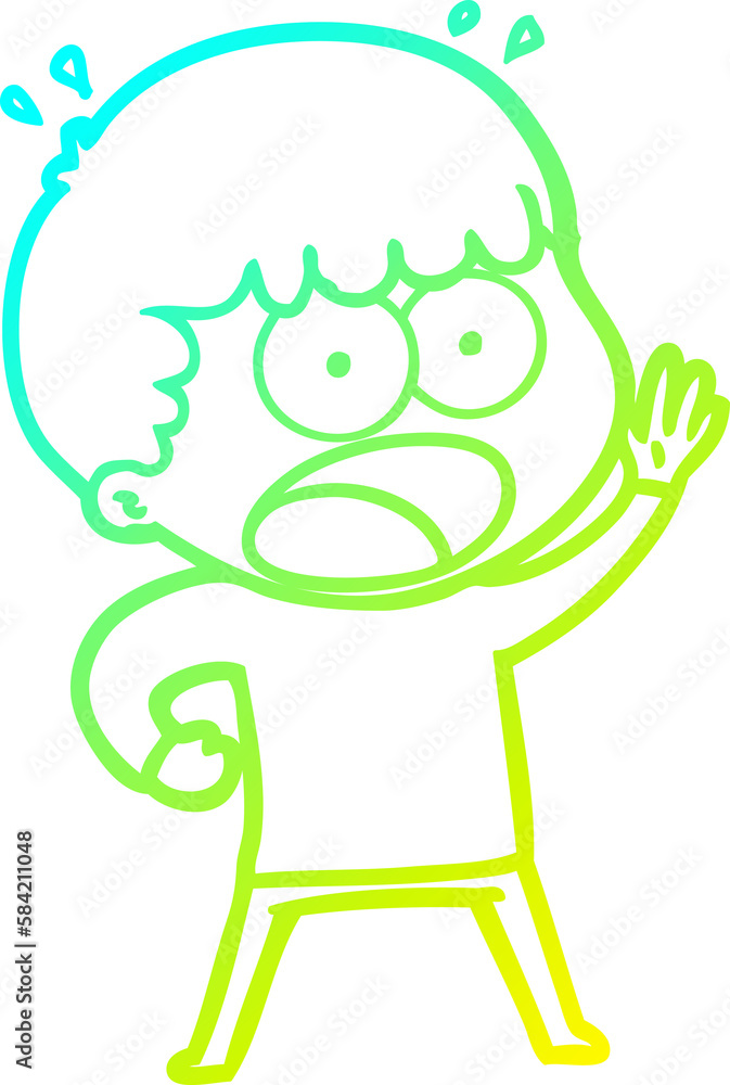 cold gradient line drawing cartoon shocked man cold gradient line drawing cartoon shocked man