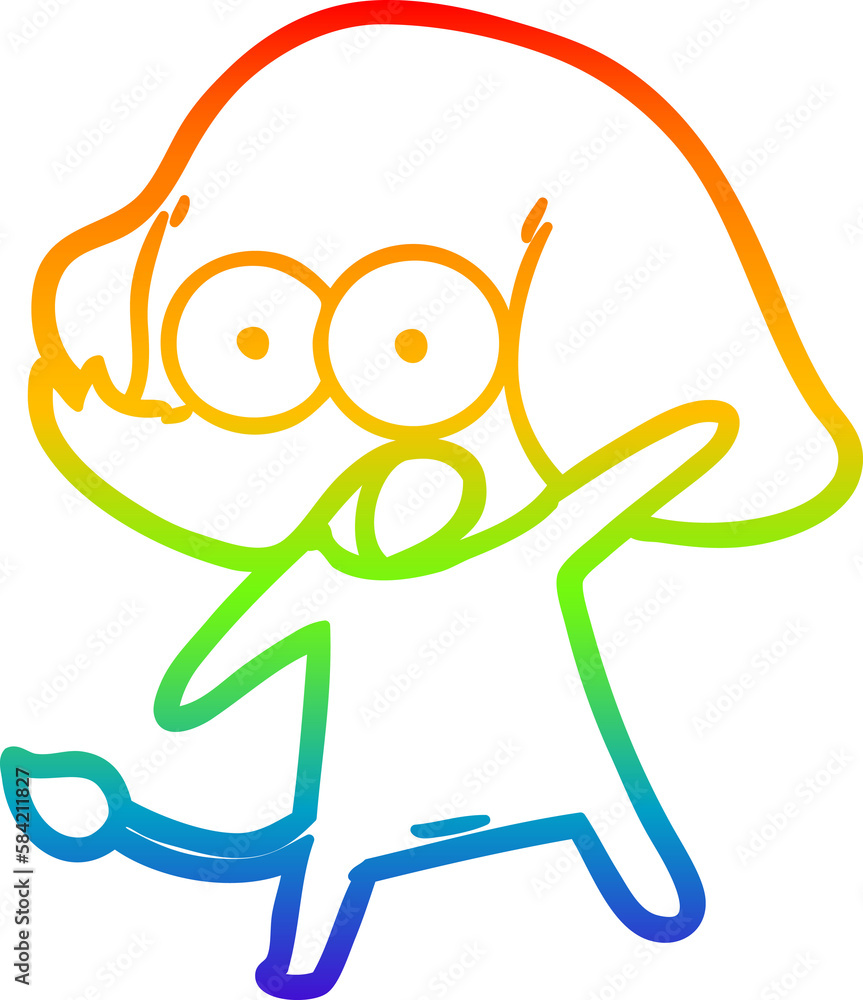 rainbow gradient line drawing cute cartoon elephant rainbow gradient line drawing cute cartoon elephant
