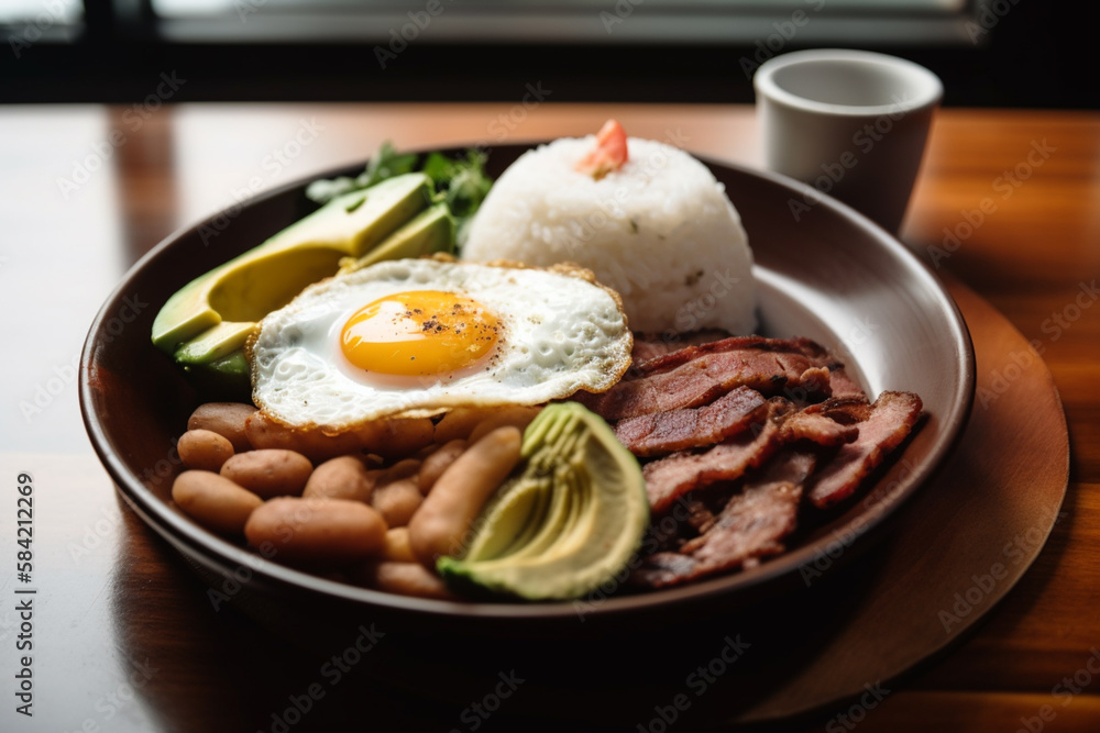 Traditional Generative AI Colombian Food Bandeja Paisa in a Restaurant
Traditional Generative AI Colombian Food Bandeja Paisa in a Restaurant