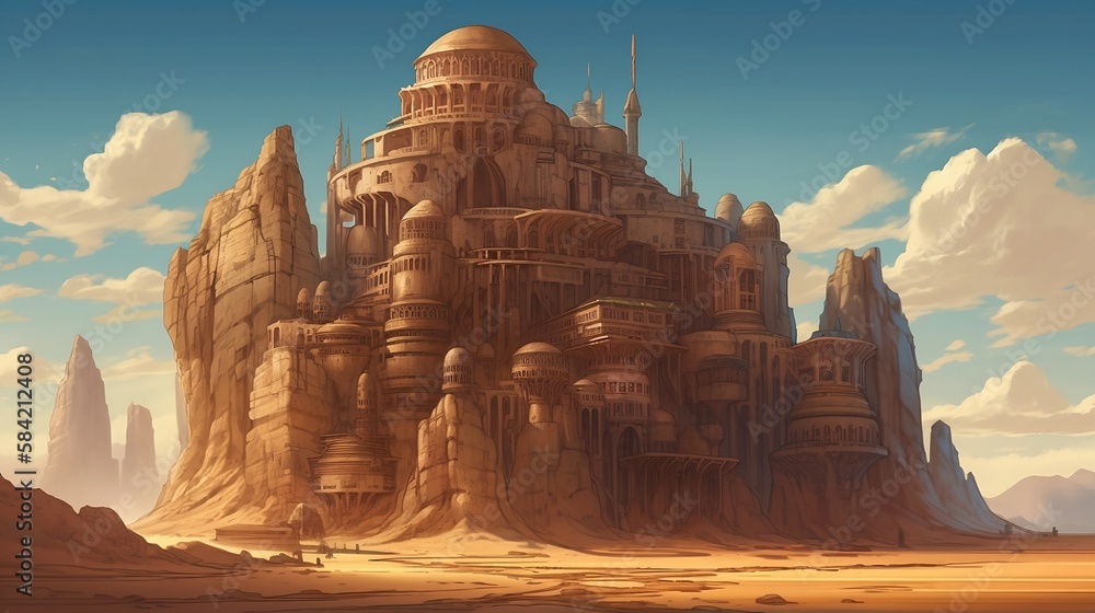 Desert castle (Ai generative art)