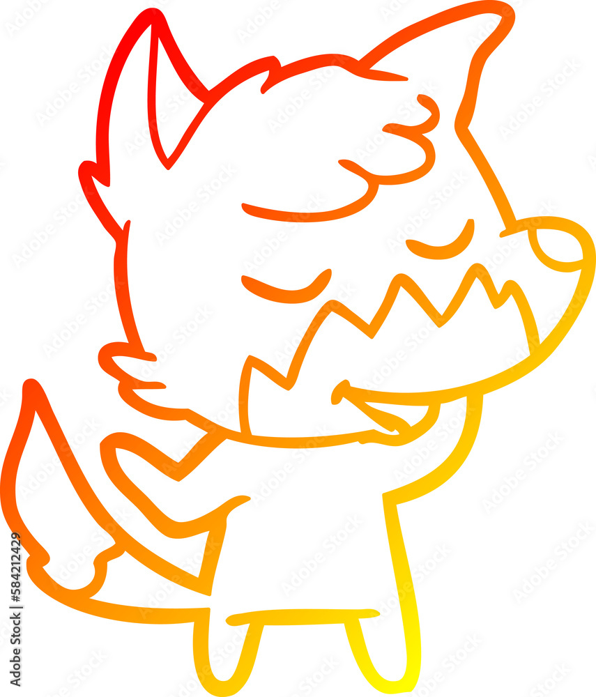 warm gradient line drawing friendly cartoon fox warm gradient line drawing friendly cartoon fox