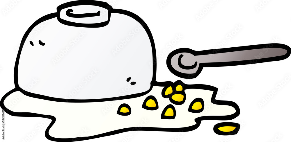 cartoon doodle spilt cereal bowl cartoon doodle spilt cereal bowl