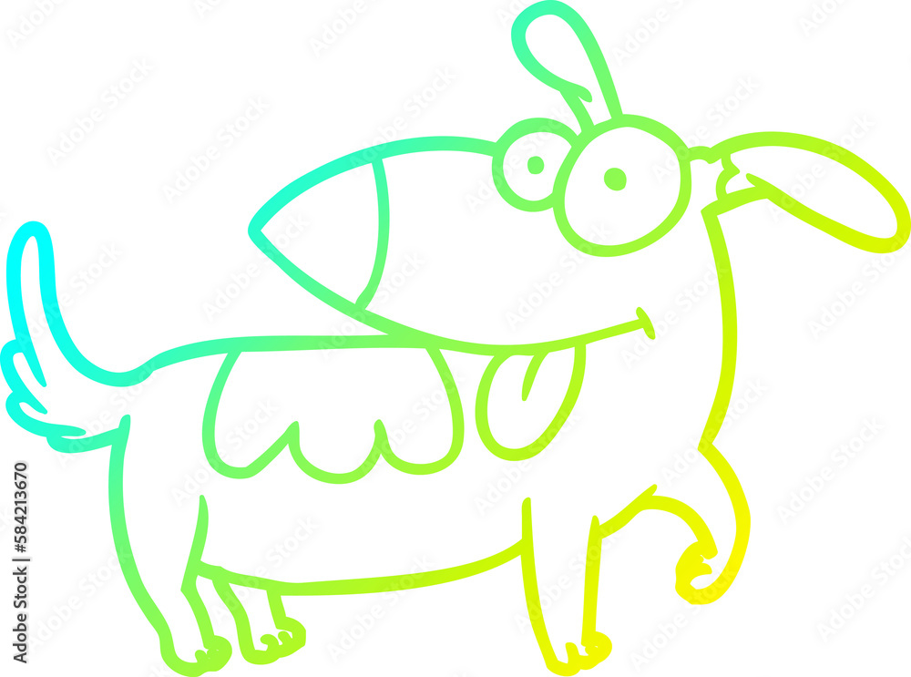 cold gradient line drawing happy dog cold gradient line drawing happy dog