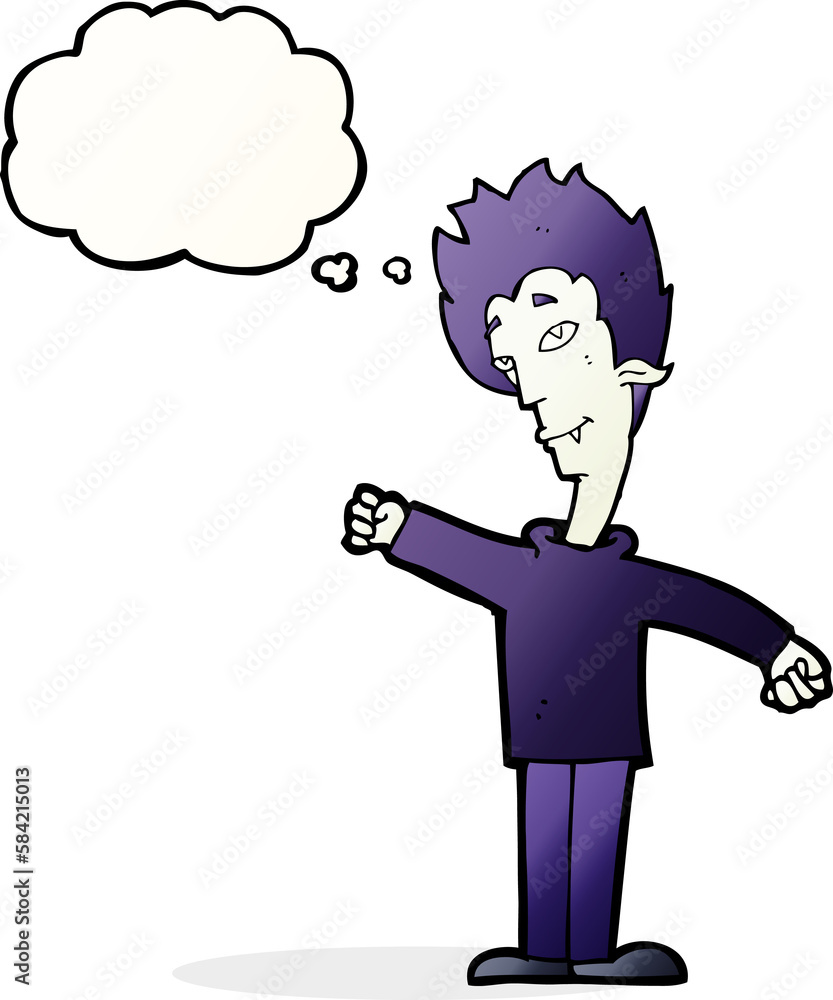 cartoon vampire man with thought bubble cartoon vampire man with thought bubble