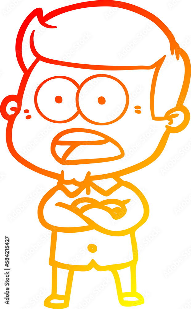 warm gradient line drawing cartoon shocked man warm gradient line drawing cartoon shocked man