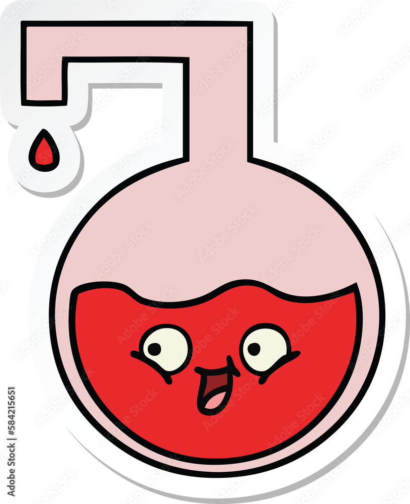 sticker of a cute cartoon science experiment sticker of a cute cartoon science experiment