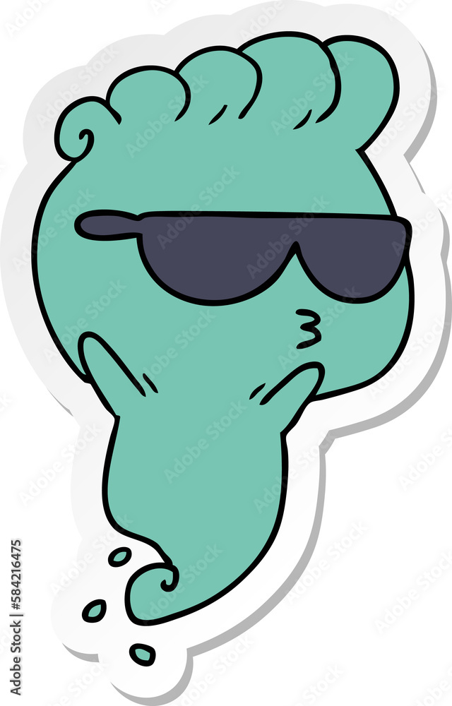 sticker cartoon of kawaii scary ghost sticker cartoon of kawaii scary ghost