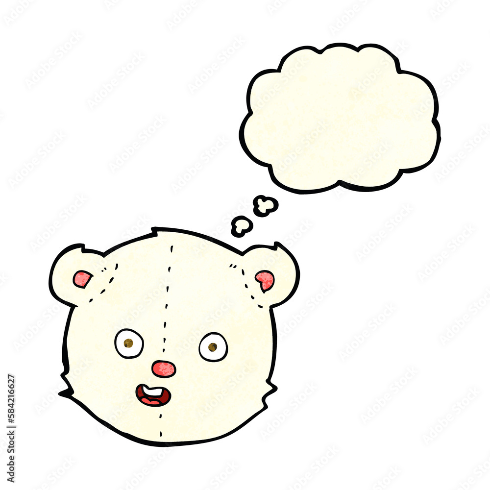 cartoon polar teddy bear head with thought bubble cartoon polar teddy bear head with thought bubble