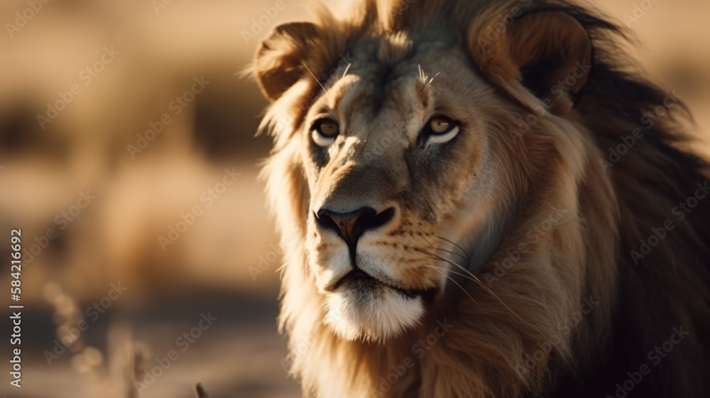 Fototapeta premium Lion, Generative AI, Illustration