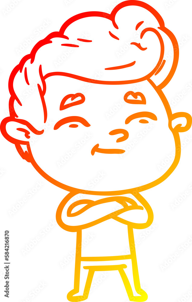 warm gradient line drawing happy cartoon man warm gradient line drawing happy cartoon man