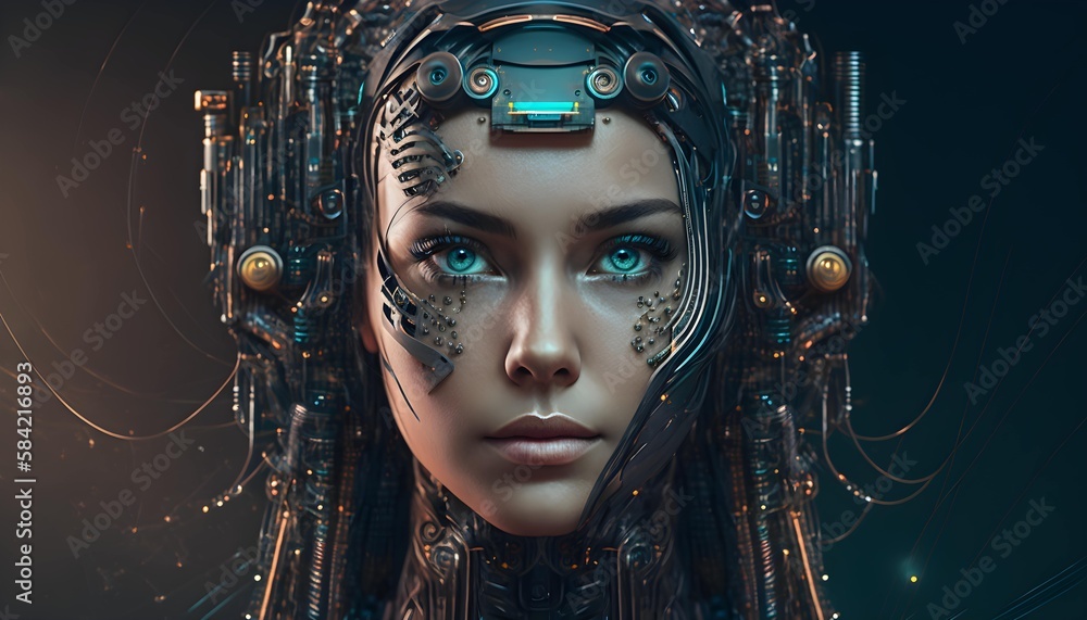 AI futuristic tech worker . Generative AI. AI futuristic tech worker . Generative AI.