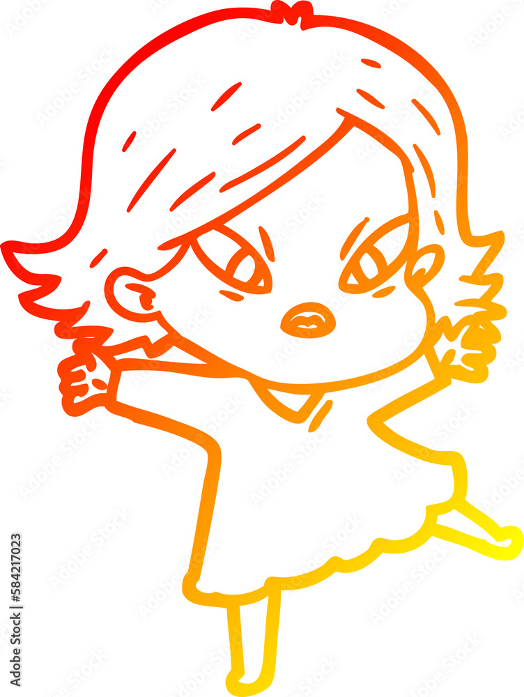 warm gradient line drawing cartoon stressed woman warm gradient line drawing cartoon stressed woman