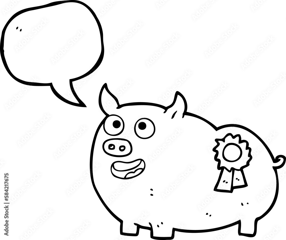 speech bubble cartoon prize winning pig speech bubble cartoon prize winning pig