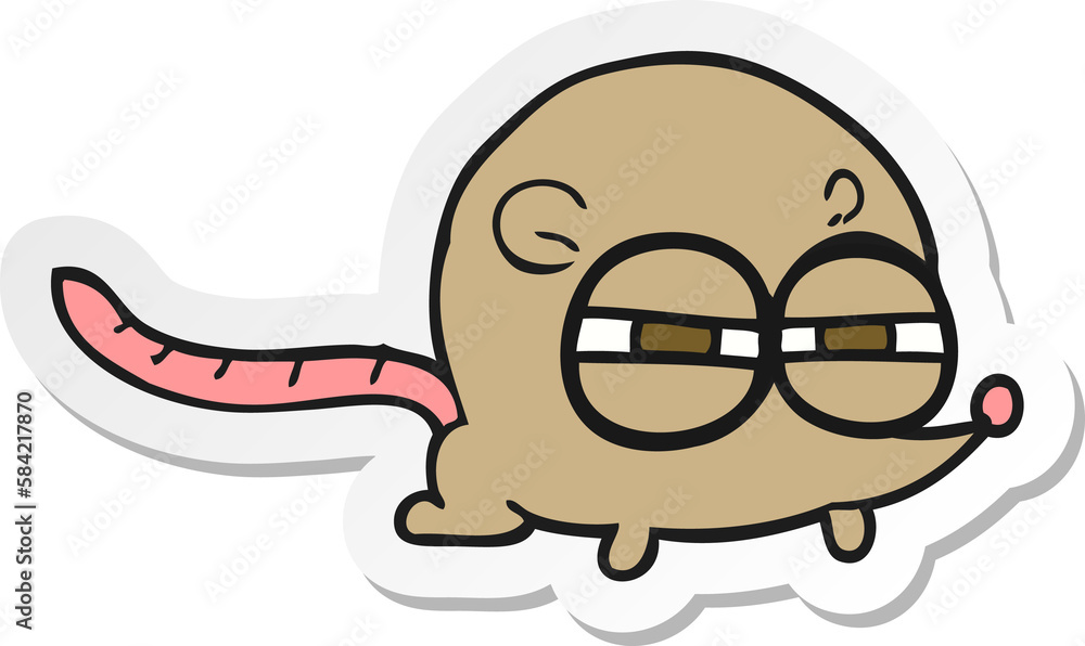 Obraz premium sticker of a cartoon evil mouse