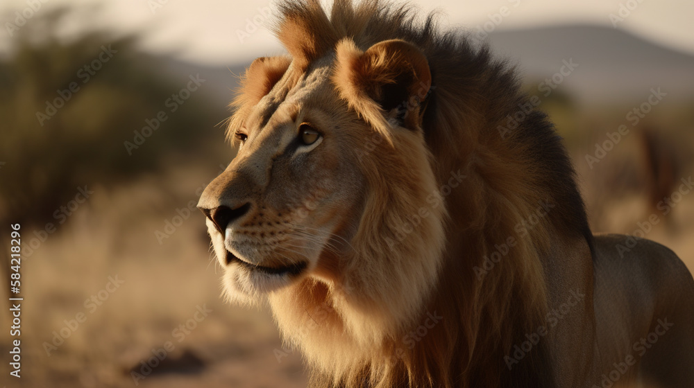 Fototapeta premium Lion, Generative AI, Illustration