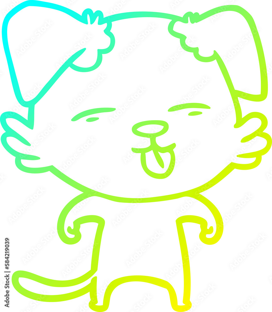 cold gradient line drawing cartoon dog sticking out tongue cold gradient line drawing cartoon dog sticking out tongue