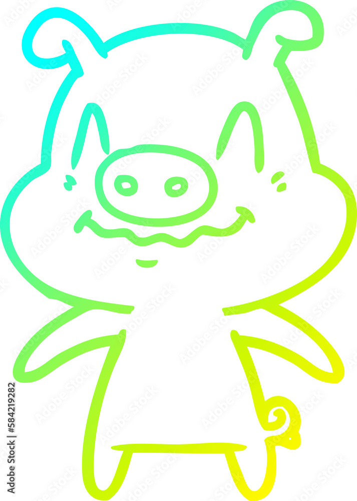 cold gradient line drawing nervous cartoon pig cold gradient line drawing nervous cartoon pig