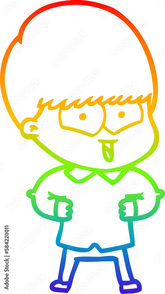 rainbow gradient line drawing cartoon happy boy rainbow gradient line drawing cartoon happy boy