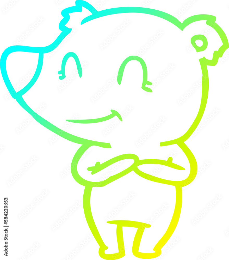 cold gradient line drawing friendly bear cartoon cold gradient line drawing friendly bear cartoon