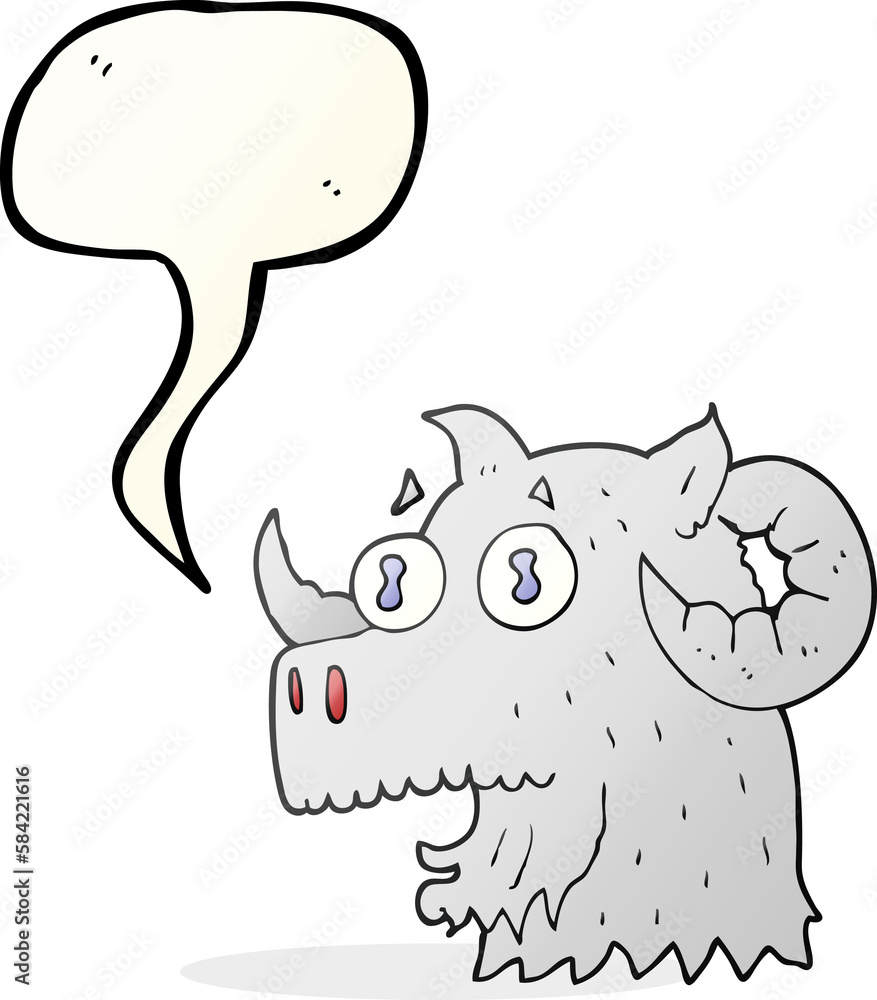 speech bubble cartoon ram head speech bubble cartoon ram head