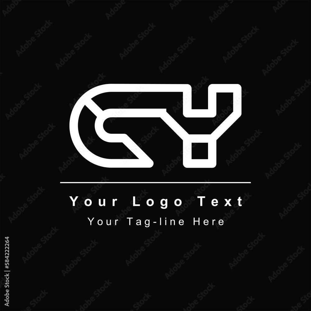 abstract logo CY or YC design letter icon abstract logo CY or YC design letter icon