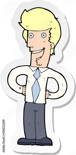 Wallpaper Mural sticker of a cartoon happy man Torontodigital.ca