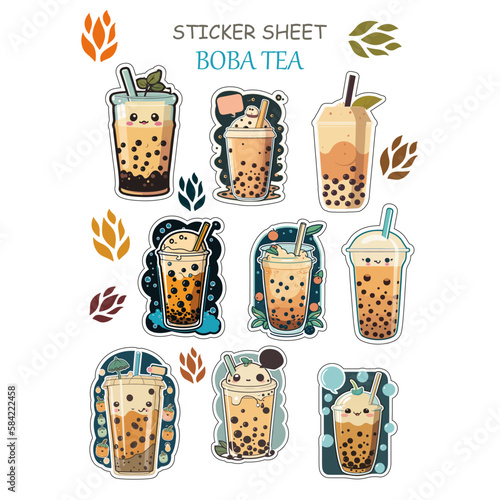 This set of vector files includes adorable clipart designs of Bubble Tea, Boba Tea, and Milk Tea with tapioca pearls, which are ideal for both Kpop and boba tea enthusiasts. 