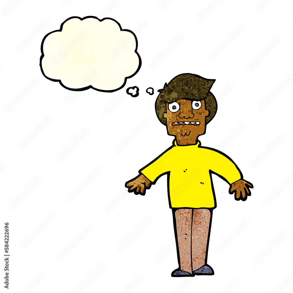 cartoon shocked man with thought bubble cartoon shocked man with thought bubble
