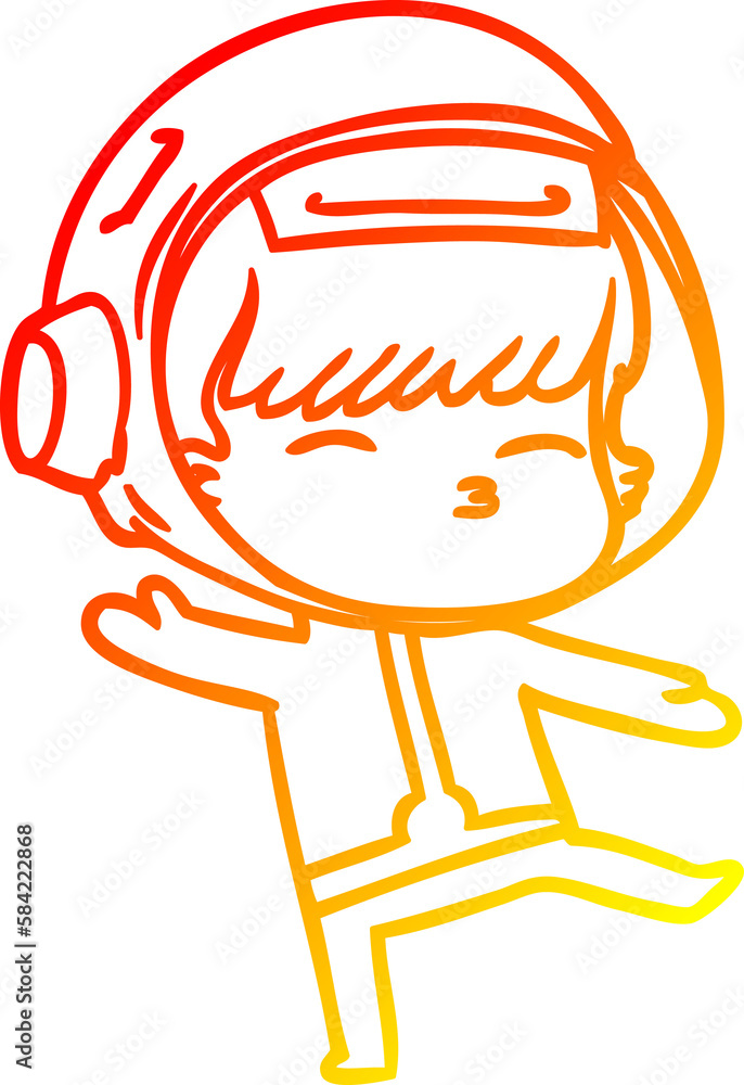 warm gradient line drawing cartoon curious astronaut warm gradient line drawing cartoon curious astronaut