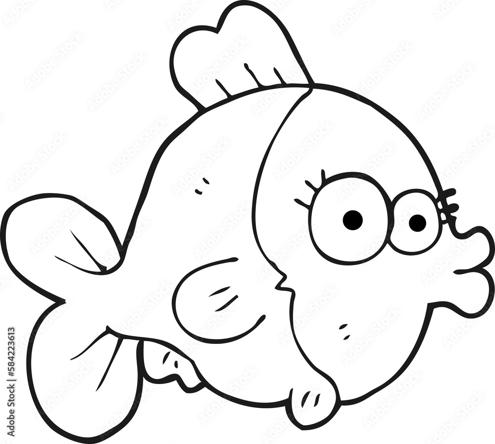 funny black and white cartoon fish funny black and white cartoon fish