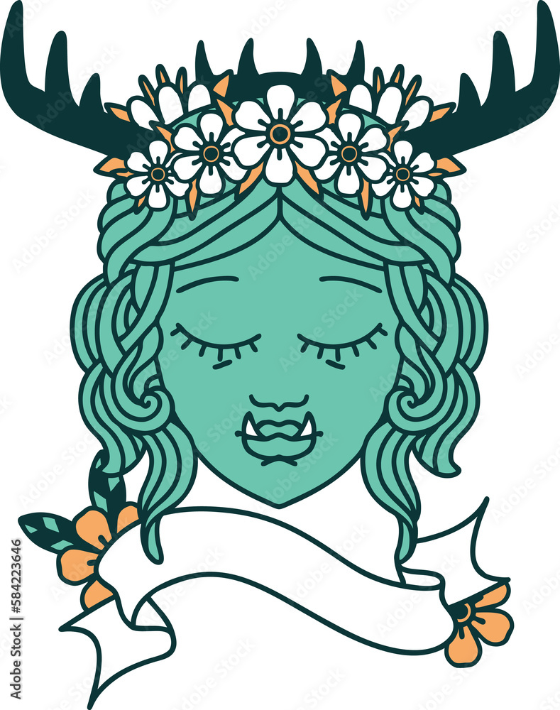 orc druid character face illustration orc druid character face illustration