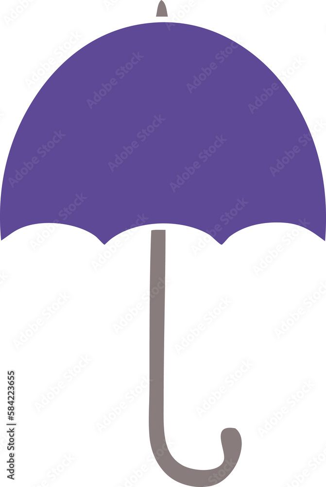 flat color retro cartoon open umbrella flat color retro cartoon open umbrella