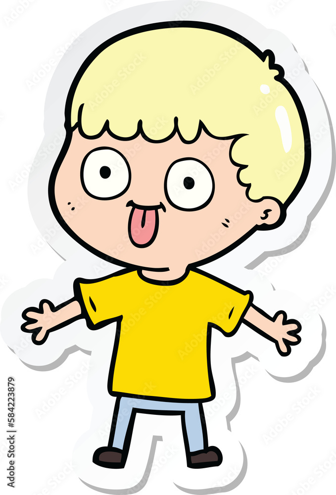 sticker of a cartoon man staring sticker of a cartoon man staring