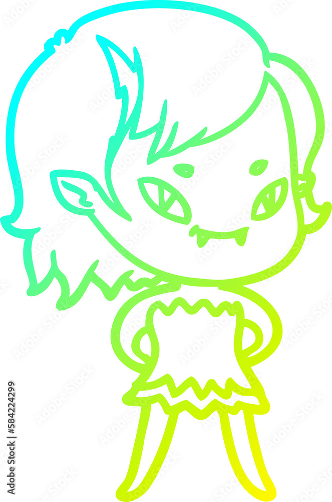 cold gradient line drawing vampire girl in dress cold gradient line drawing vampire girl in dress