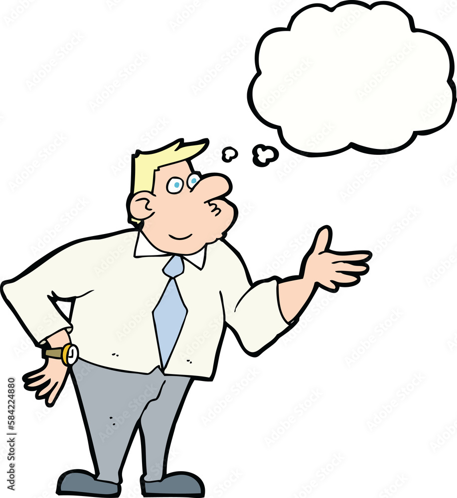 cartoon businessman asking question with thought bubble cartoon businessman asking question with thought bubble