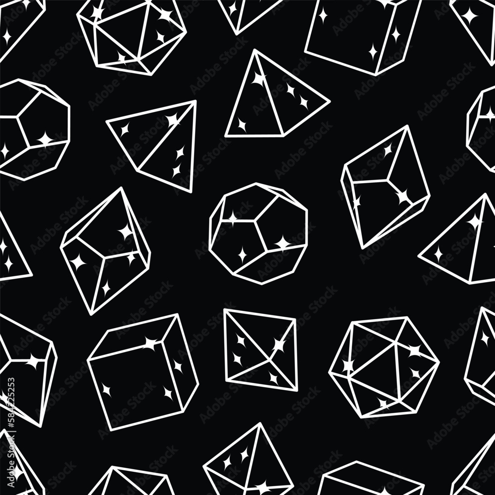 Seamless pattern of dice for board games. Seamless pattern of dice for board games.