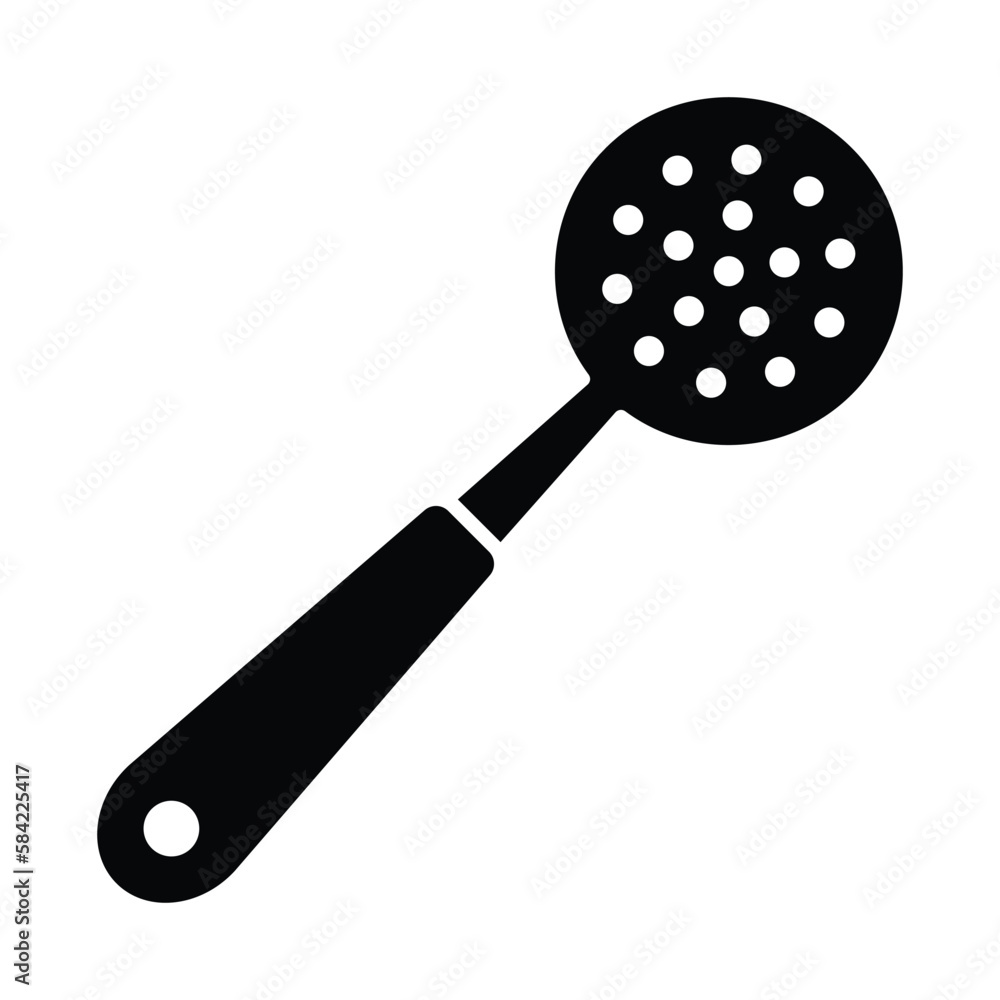 Skimmer kitchen utensil icon vector Skimmer kitchen utensil icon vector