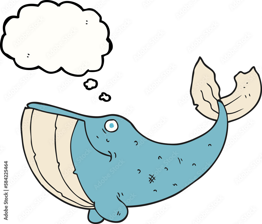 Fototapeta premium thought bubble cartoon whale