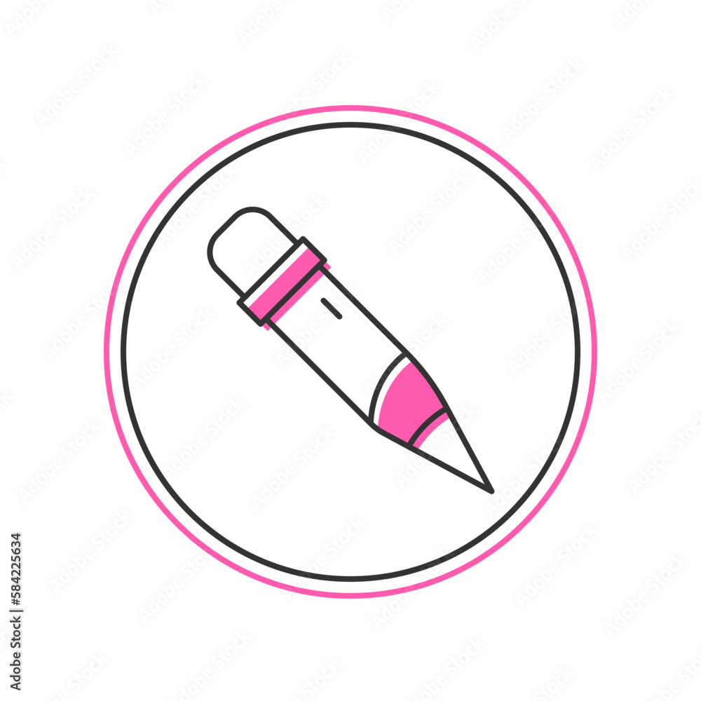 Filled outline Pencil with eraser icon isolated on white background. Drawing and educational tools. School office symbol. Vector Filled outline Pencil with eraser icon isolated on white background. Drawing and educational tools. School office symbol. Vector