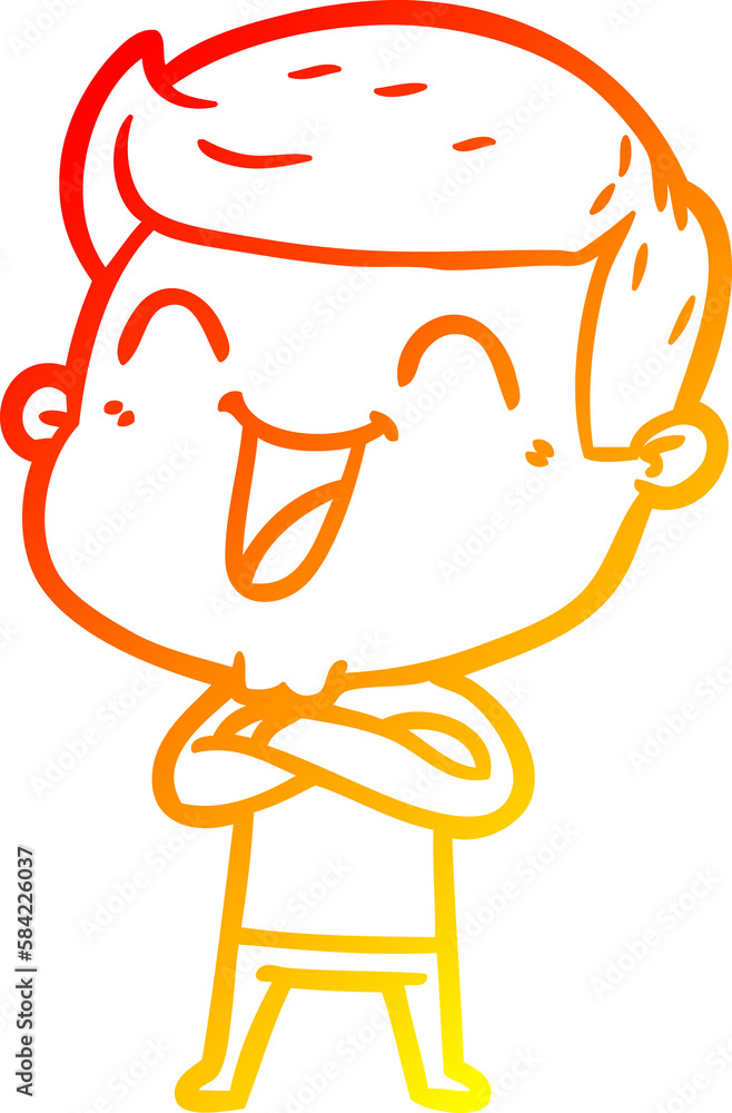warm gradient line drawing cartoon man laughing warm gradient line drawing cartoon man laughing