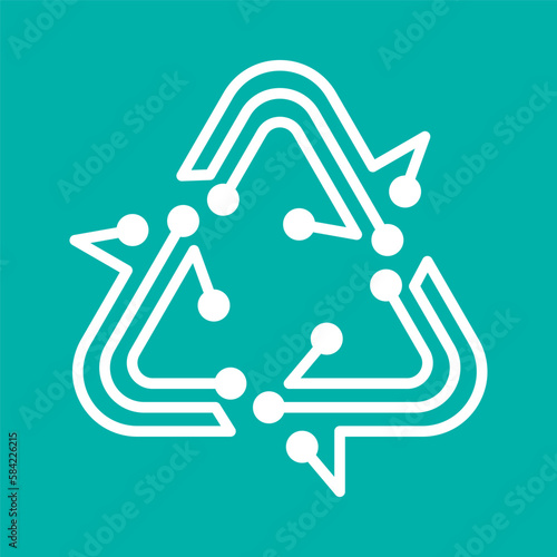 E-waste, electronics recycling vector icon badge