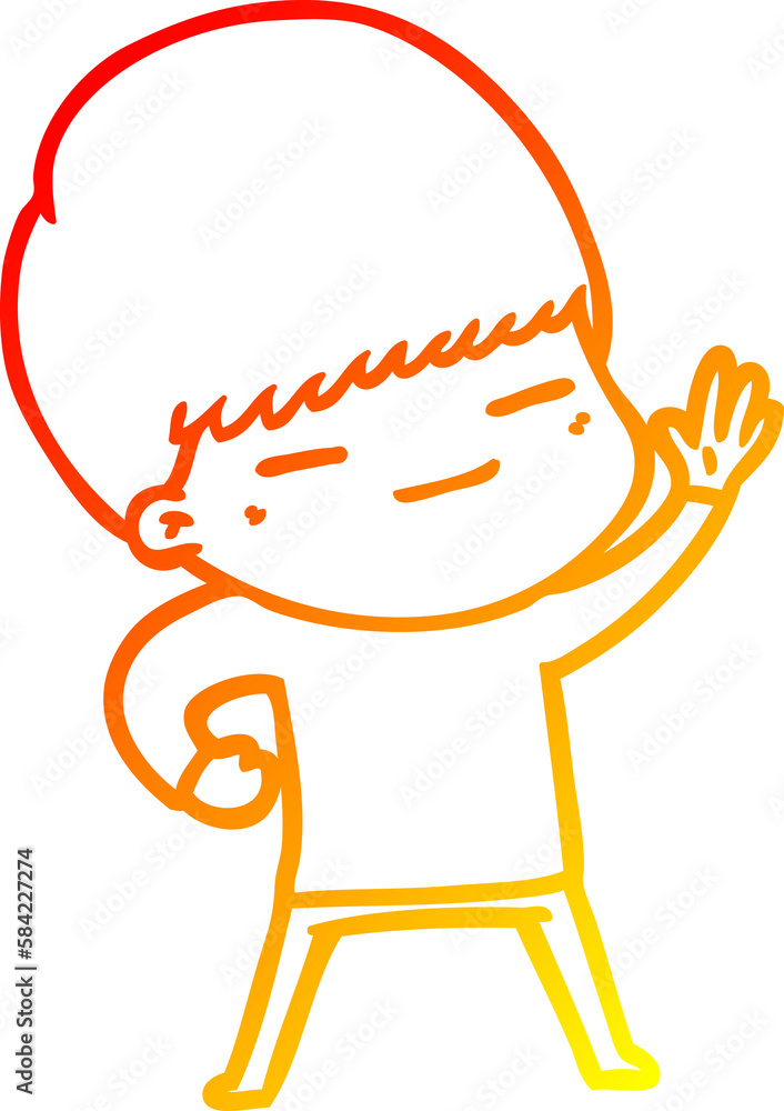 warm gradient line drawing cartoon smug boy warm gradient line drawing cartoon smug boy