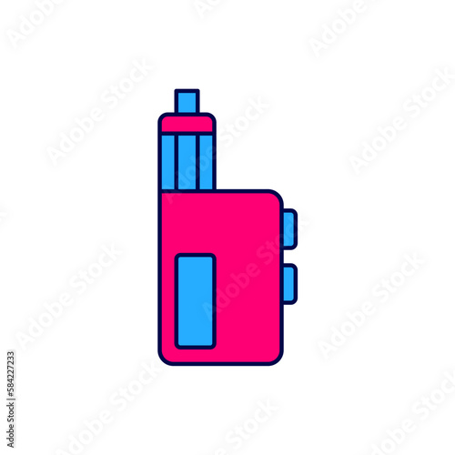 Filled outline Vape mod device icon isolated on white background. Vape smoking tool. Vaporizer Device. Vector